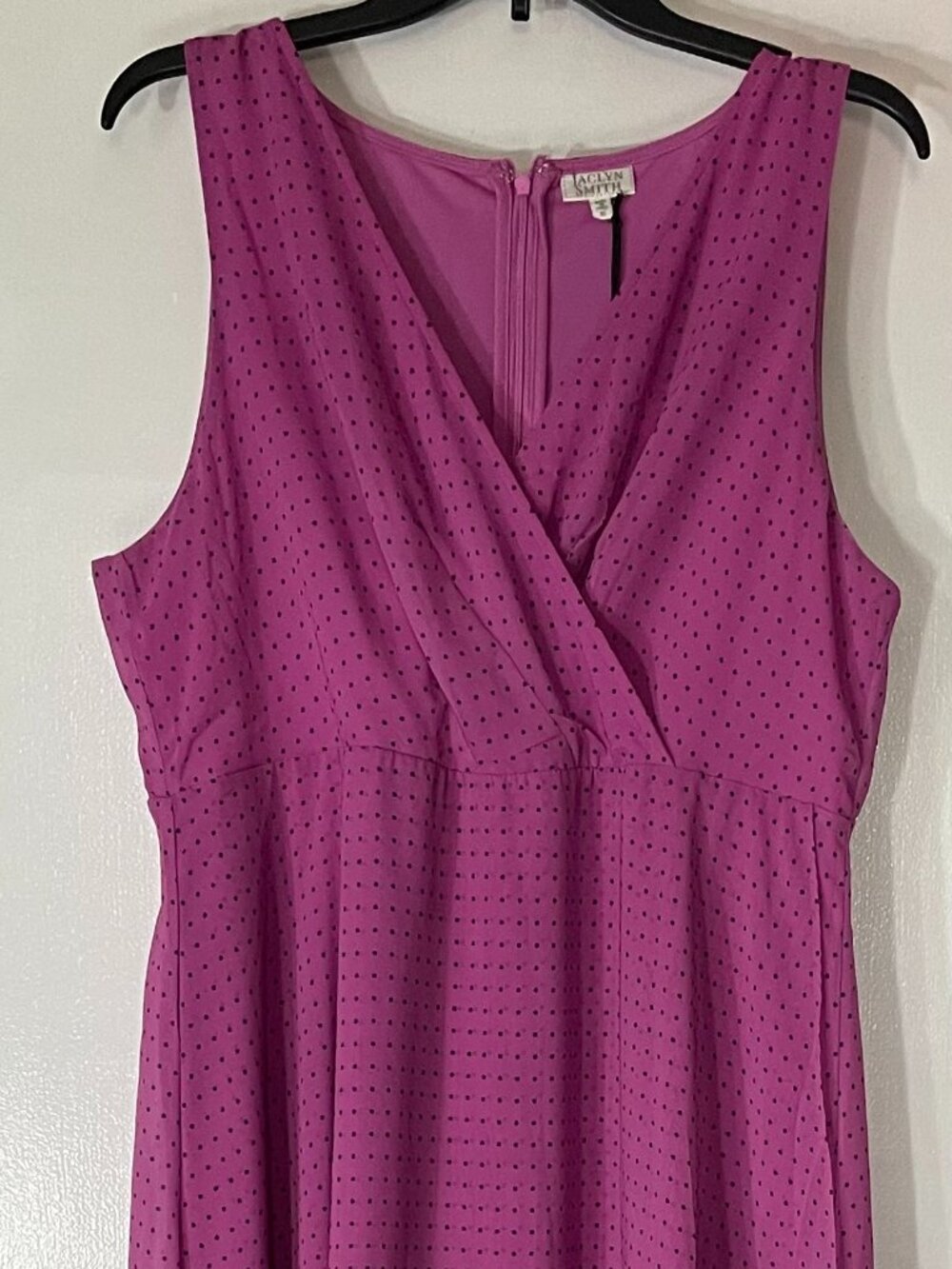 Jaclyn Smith Women’s Purple Polka Dot Dress XL Full Length NWT Wedding Cruise